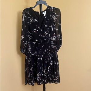 DKNY Chiffon midi dress size 6 bohemian peplum